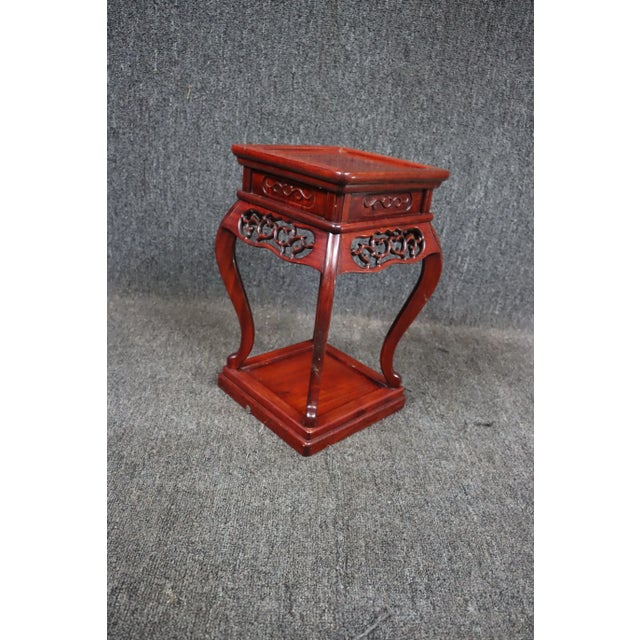 Early 21st Century Chinoiserie Style Mahogany Stand For Sale In Philadelphia - Image 6 of 7