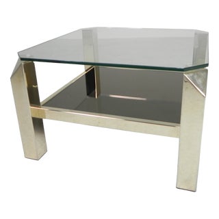 Coffee Table with 2 Glass Plates from Belgo Chrom / Dewulf Selection, 1970s For Sale