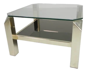 Coffee Table with 2 Glass Plates from Belgo Chrom / Dewulf Selection, 1970s
