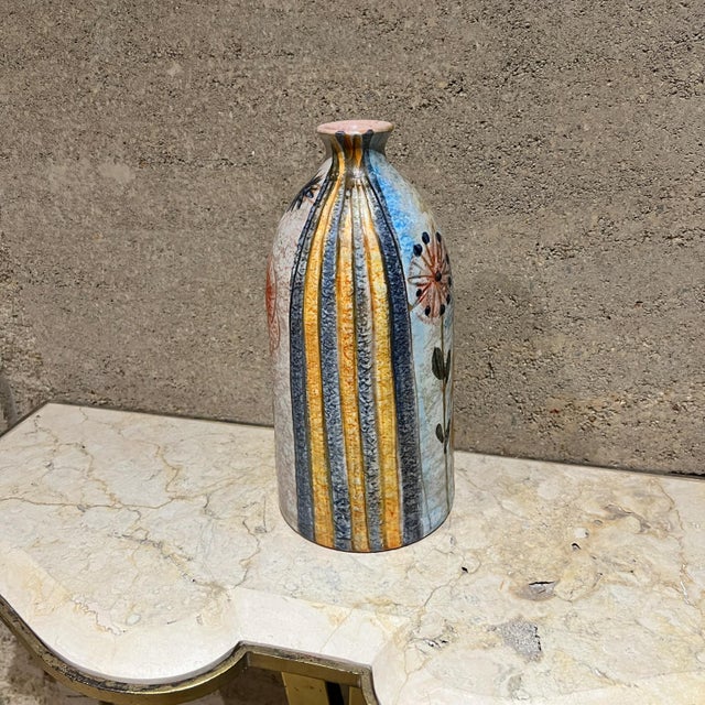 1960s Italian Vase Modigliani Art Pottery Hand Painted Roma For Sale - Image 9 of 10