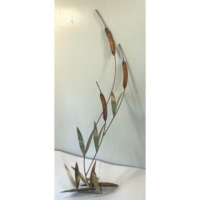 Mid 20th Century Vintage Brutalist Jere Style Metal Cattail12 Wall Art For Sale - Image 5 of 5