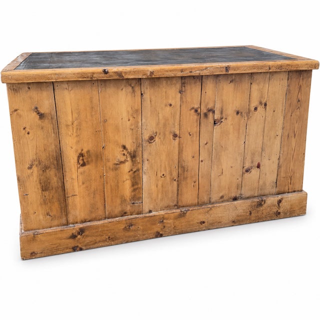 Mid-Century Modern Antique George III Style Green Tooled Leather Top Irish Pine Partners Desk For Sale - Image 3 of 7