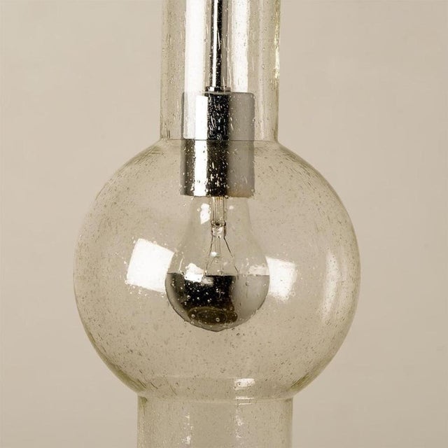 Hand Blown Glass Tube Pendant Lights from Staff Lights, 1970s, Set of 2 For Sale - Image 6 of 11