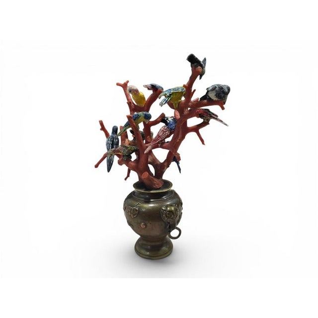 Late 19th Century Antique Sculpture with Cockatoos, 1890 For Sale - Image 5 of 12