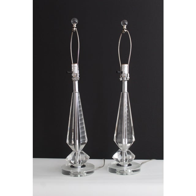 Traditional Pair of Mid 20th Century Waterford Crystal Influence Lamps For Sale - Image 3 of 12