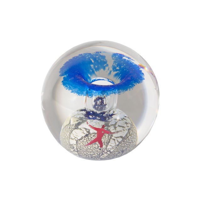 A limited edition "Flying Man" paperweight designed by Swedish glass artist and design Bertil Vallien (born 1938) for the...