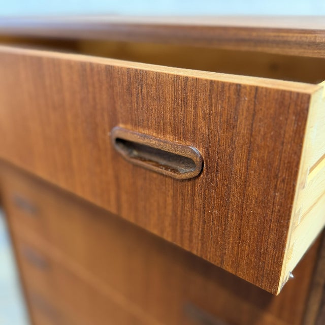 Mid 20th Century Danish Modern Teak Seven-Drawer Chest of Drawers Commode, Circa 1950s For Sale - Image 5 of 6