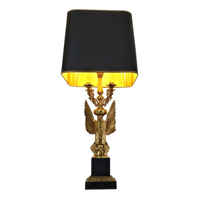Empire Brass Eagle Table Lamp from Lusterie Deknudt, 1970s For Sale