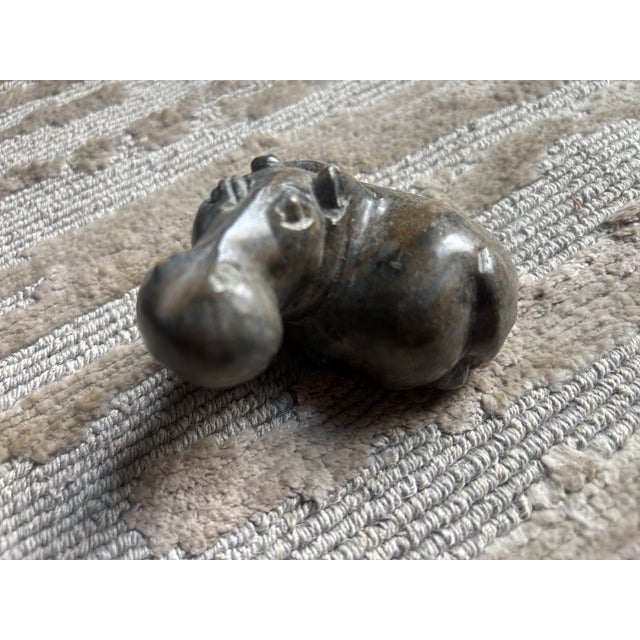 Figurative Carved Stone Hippopotamus Group, Zimbabwe, Set of Three For Sale - Image 3 of 13