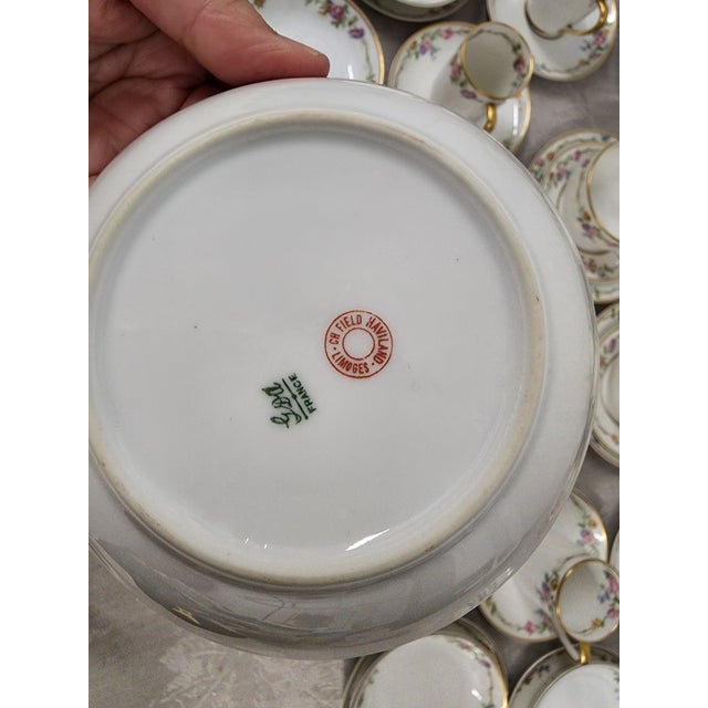 1950s Limoges Tea and Coffee Set. c.h. Field Haviland - 44 Pieces For Sale - Image 11 of 12