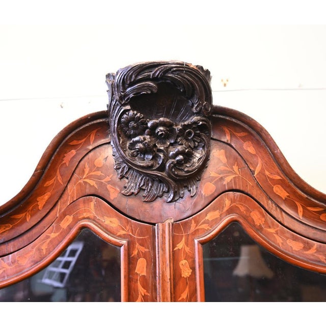 Brown Dutch Marquetry Bookcase, 1820 For Sale - Image 8 of 11