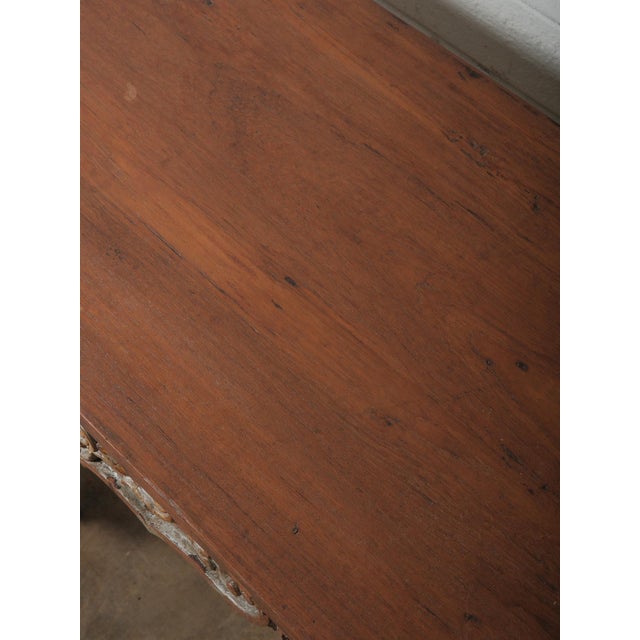 Wood Late 20th Century Carved Wooden Console With Sculptural Floral Relief For Sale - Image 7 of 7