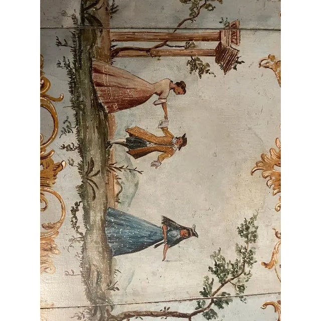 Blue Italian Table Painted Finish in Rococco Style For Sale - Image 8 of 10