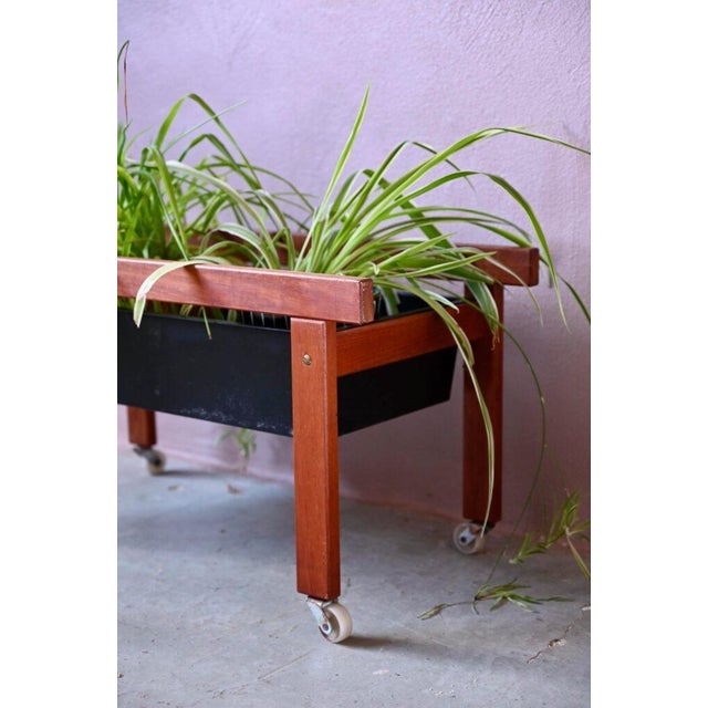 Scandinavian Teak Planter on Wheels, 1960s For Sale - Image 12 of 18