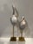 Silver 1970s Hollywood Regency Silver Leaf Crane Sculptures on Thick Lucite Bases - A Pair For Sale - Image 8 of 12
