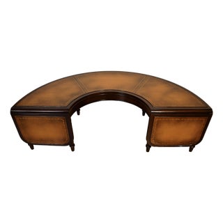 1930s Stickley English Regency Mahogany & Leather Top Drop-Leaf Coffee Table For Sale