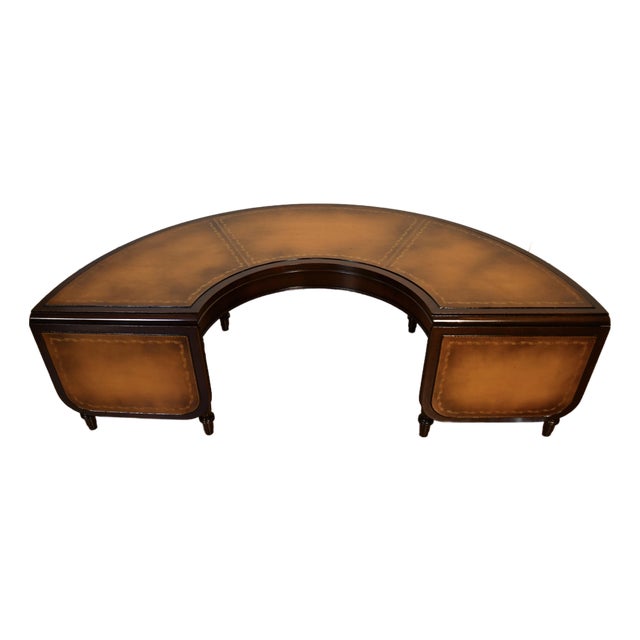 1930s Stickley English Regency Mahogany & Leather Top Drop-Leaf Coffee Table For Sale