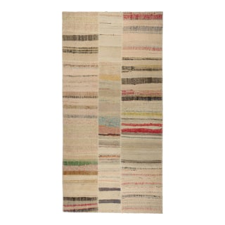 Rug & Kilim’s Patchwork Kilim Rug in Polychromatic Stripes For Sale