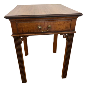 Chippendale Style Tiger Maple Side Table