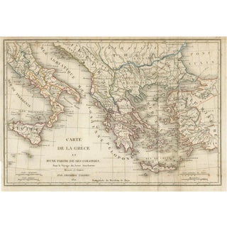 Antique Map of Ancient Greece & Greek Colonies from Tardieu, 1825 For Sale