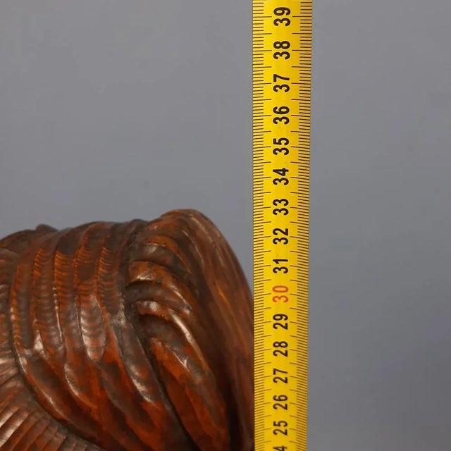 Vintage Italian Wood Sculpture Bust of Girl, 1960s For Sale - Image 14 of 15