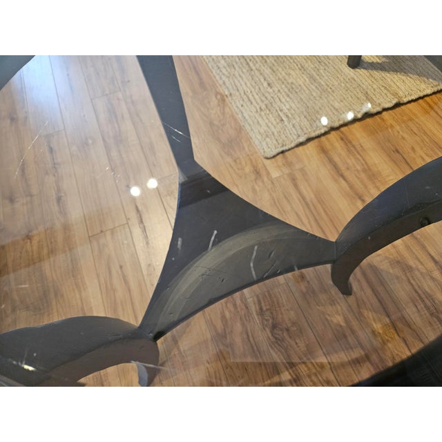 Fremarc End Table With Beveled Glass Top For Sale - Image 4 of 5