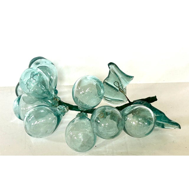 MCM Italian hand blown glass grapes in a beautiful aqua shade. This set of 3 clusters includes 2 large and one smaller...