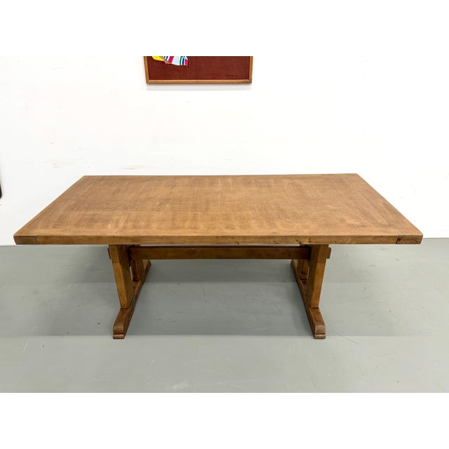 Modernist Architectural Table in Oak, 1950s For Sale - Image 4 of 18