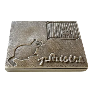 1940s Line Vautrin French Silvered Bronze Paperweight