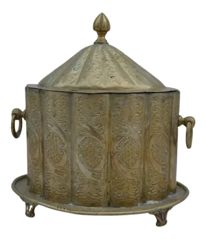 Antique Moroccan Brass Tea Caddy Box