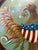 Vintage Round Wooden Hand Painted Eagle With Shield Wall Decor For Sale - Image 4 of 13