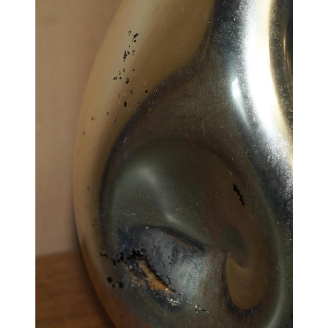 Large Vintage Sculptural Table Lamp in Foxed Mirrored Glass For Sale - Image 14 of 18