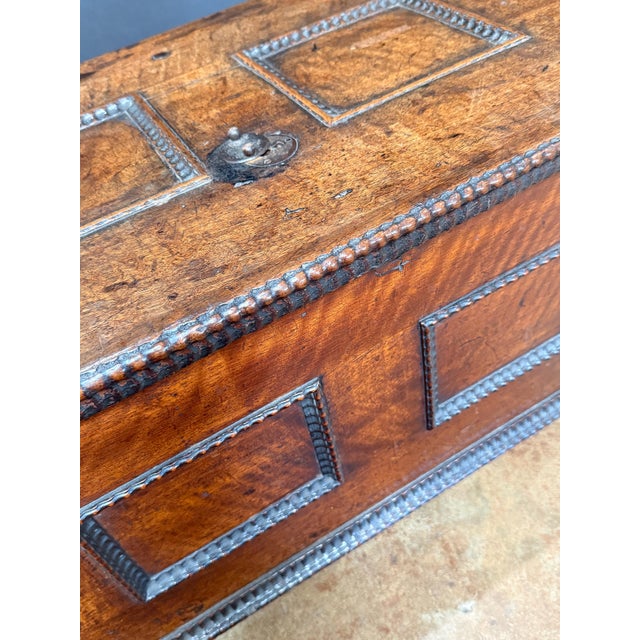 Continental Strong Box of Iron-Bound Walnut From the Renaissance For Sale - Image 10 of 14