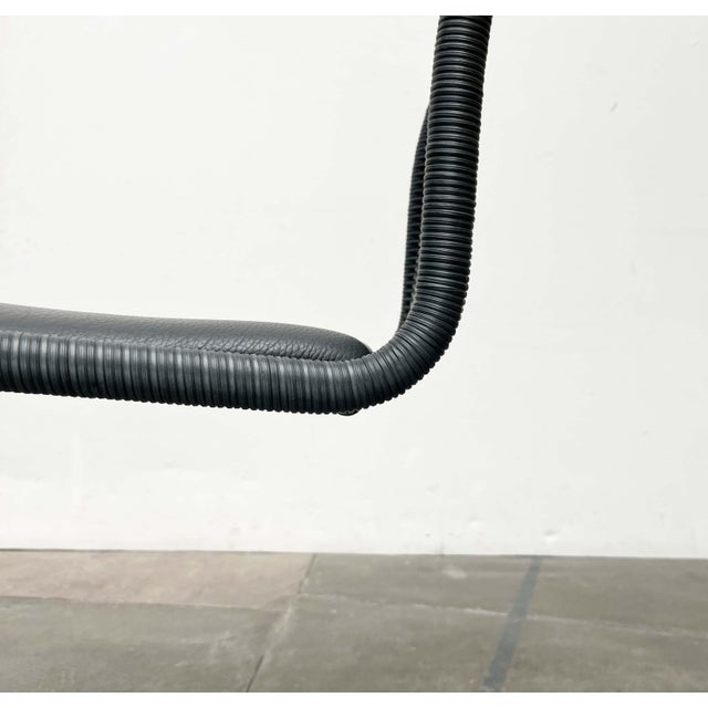 Jean Prouvé German B25 Gray Cantilever Chairs with Fixed Leather Cushions from Tecta by Tecta and Jean Prouve, Set of 2 For Sale - Image 4 of 18