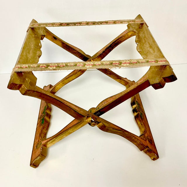 Early 20th Century Antique Italian Hand Painted Florentine Luggage Rack. For Sale - Image 5 of 15