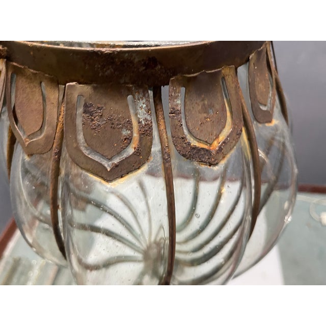 Wrought Iron and Murano Glass Light Pendant, 1950s For Sale - Image 4 of 18