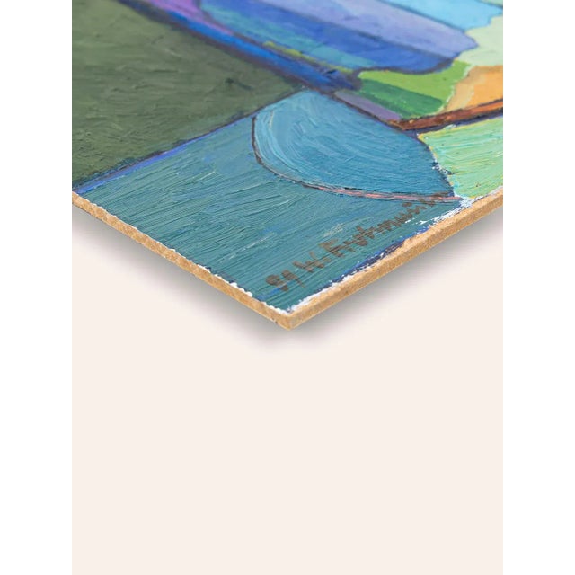 Blue Floral Still Life, 1989, Oil on Wood For Sale - Image 8 of 11