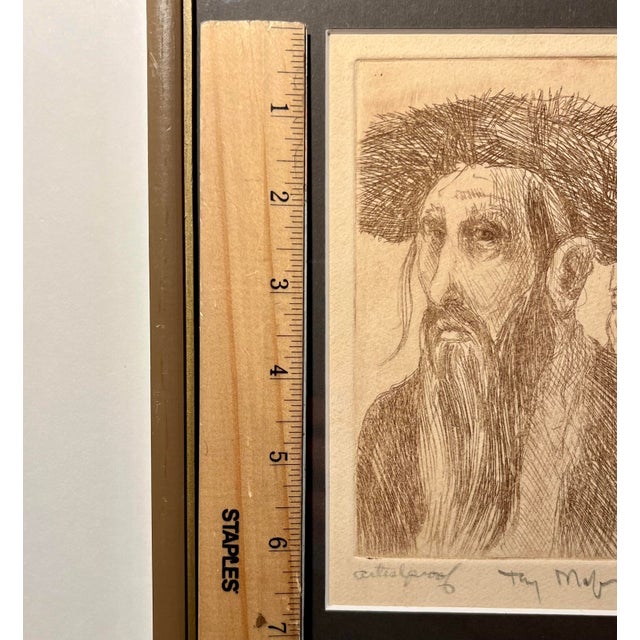 Rare C. 1960s Tony Mafia Jewish Figures Etching Artist Proof Signed Framed For Sale In Los Angeles - Image 6 of 7