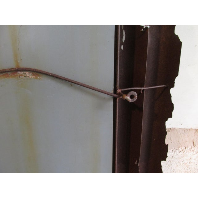 Distressed Brutalist Torch Cut Steel Wall Mirror Attributed to Tom Greene, Circa 1970 For Sale - Image 12 of 14
