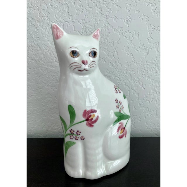 Whimsical Late 20th-Century Highly Glazed Earthenware Kitty by n.s. Gustin For Sale - Image 12 of 13