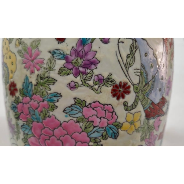 Ceramic Mid Century Chinese Mille Fleurs Porcelain Vase For Sale - Image 7 of 16