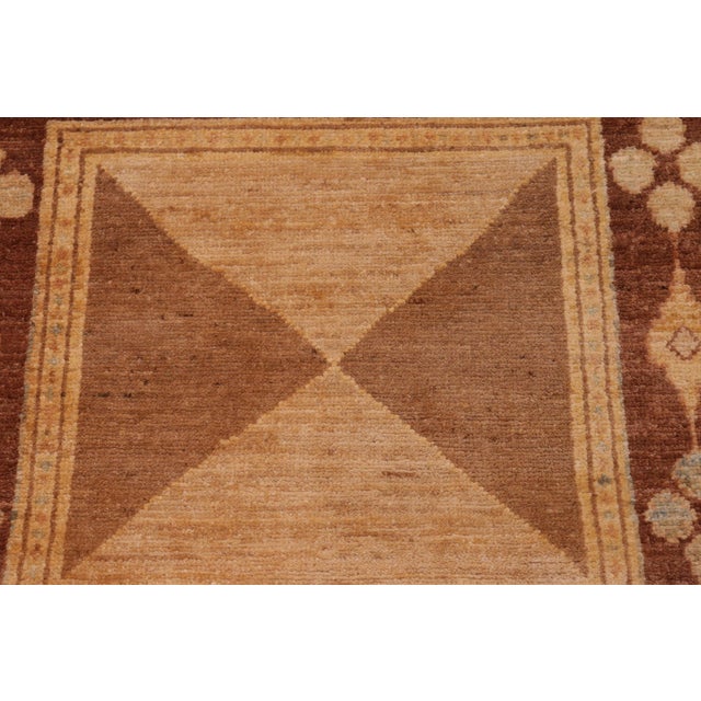 Bohemien Ziegler Brown Tan Hand-Knotted Wool Rug - 7'10'' X 9'10'' For Sale In New York - Image 6 of 8