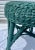 Vibrant Turquoise vintage stool made of bamboo and woven rattan and wicker is in the style of Tony Paul and Franco Albini....