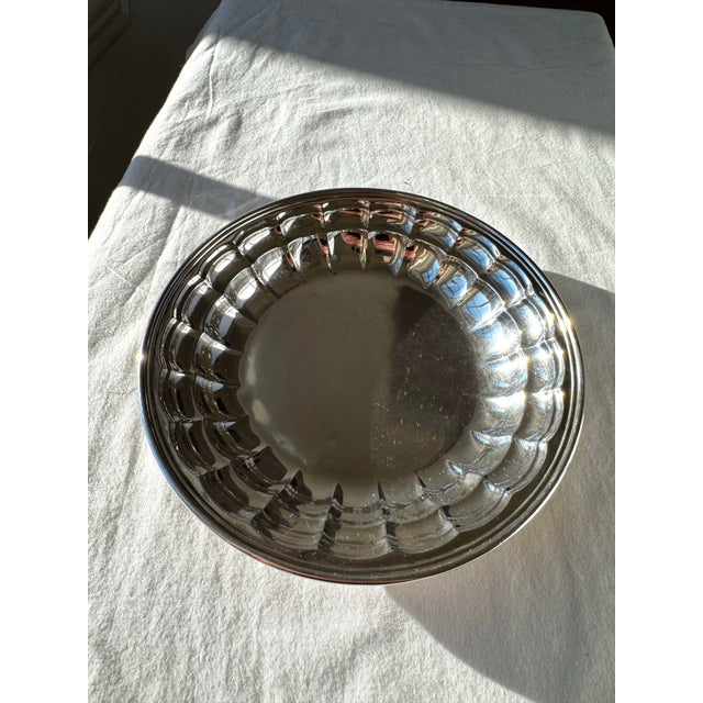 Vintage Sterling Silver Bowl With Fluted Rim, Marked 391 For Sale - Image 4 of 9