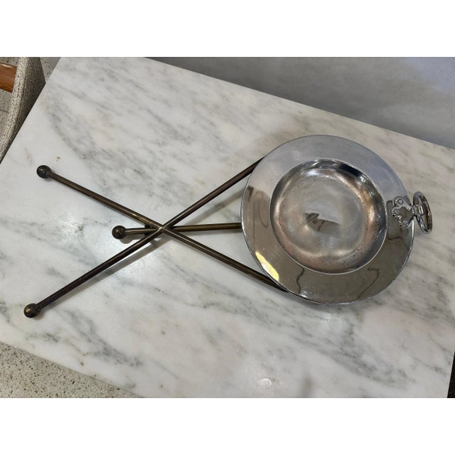 Neoclassical Style Brass & Nickeled Metal Gu?©ridon / Collapsing Side Table For Sale In Miami - Image 6 of 11