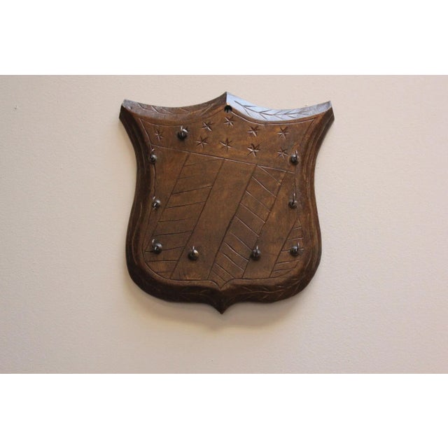 Early 20th Century Folk Art Wall-Mounted "Shield" Key Rack/Hook For Sale - Image 10 of 11