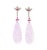 33.02 carat carved grade a lavender jade drop earrings. Adorned with 12 marquise cut rubies, 6 at the base of the ear and...