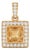 Natural Citrine Pendant Necklace | Square Halo Minimalist Pendant | November Birthstone Pendant for Women For Sale