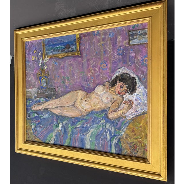 Reclining Nude, Titled "Spring", Oil on Canvas, C. 1990 by Igor Kirillov, (b. 1964) Russian Contemporary Neo-Post...