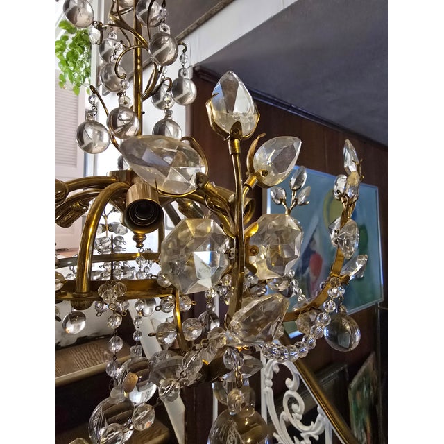 Baguès Vintage Mid Century Modern Bagues Style Chandelier For Sale - Image 4 of 12